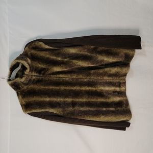 Ashley Stewart Brown Faux Fur Sweater Size 1X